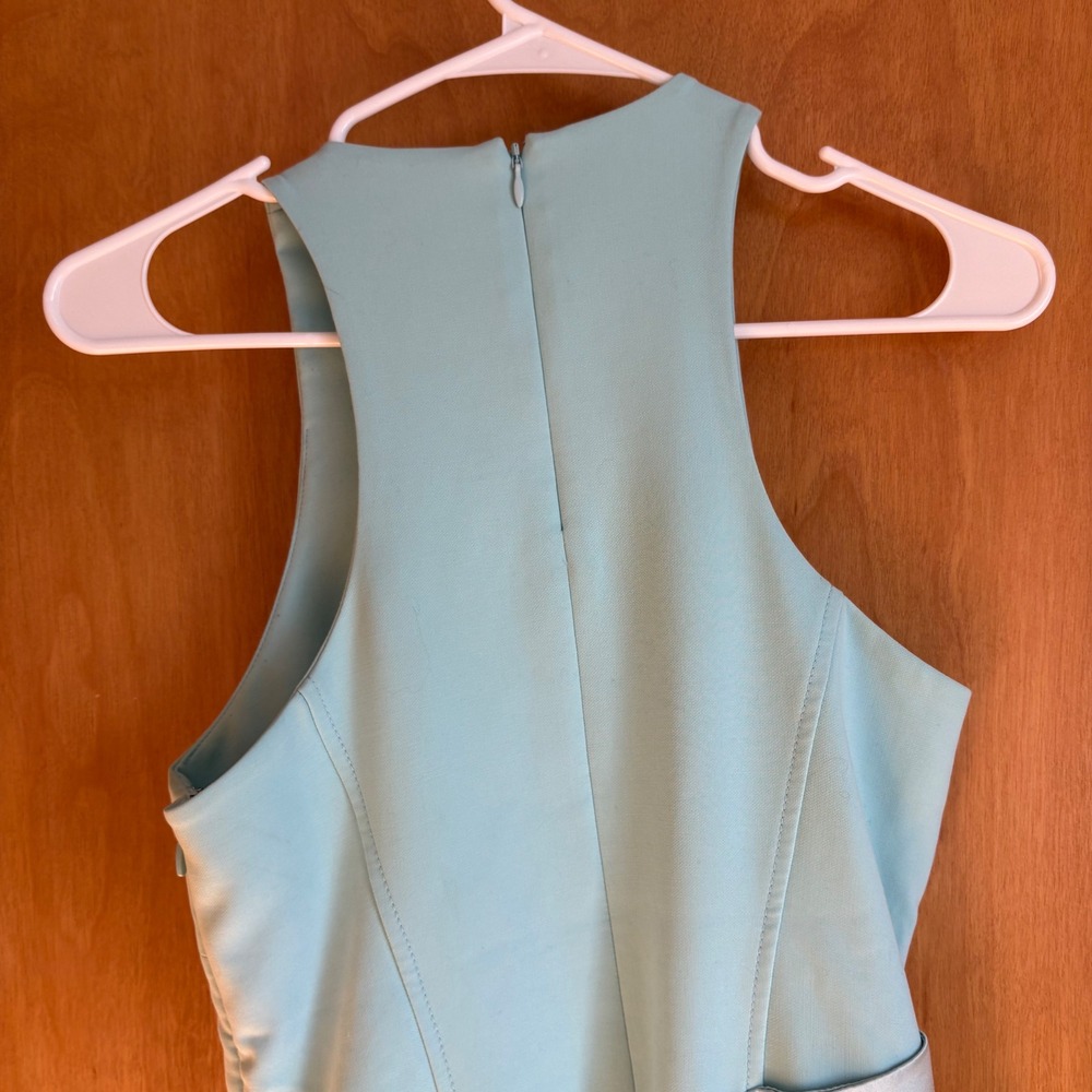 Cinq Sept Windsor Dress Aqua Blue Sleeveless Tie Waist Cocktail‎ Size 4 - Picture 10 of 13